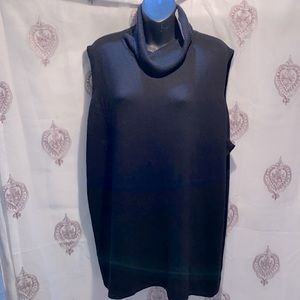 NWT JESSICA LONDON BLACK TANK TURTLENECK/COWL NECK SWEATER TUNIC SZ 26/28